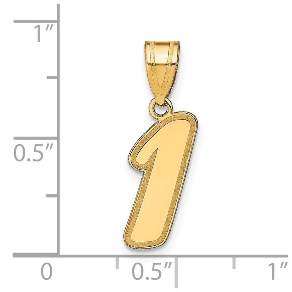 Kazi Luxury 14k Yellow Gold Brushed Border Script… - image 3